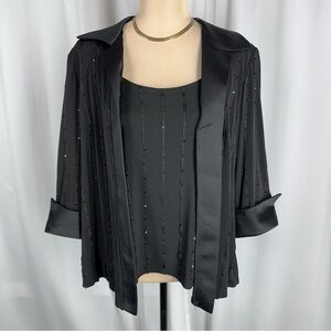 Vtg R & M Richards Embellished Layered-Look Evening Jacket Attached Top Size 12